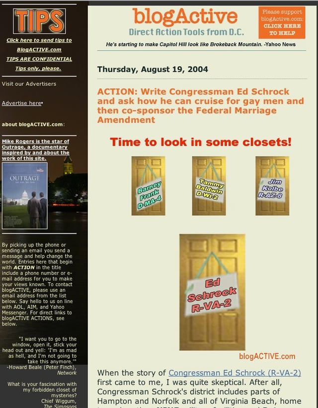A screenshot from the BlogActive website.