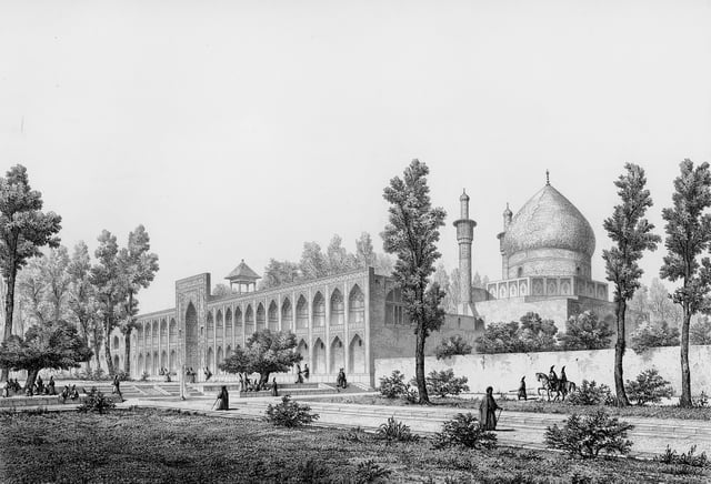 19th-century painting of the Chahar Bagh School in Isfahan