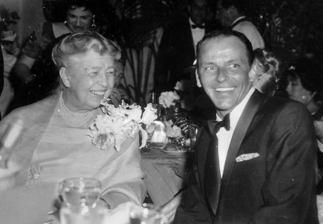 Sinatra, pictured here with Eleanor Roosevelt in 1960, was an ardent supporter of the Democratic Party until the early 1970s.