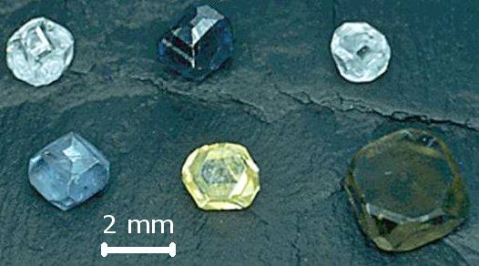 Synthetic diamonds of various colors grown by the high-pressure high-temperature technique