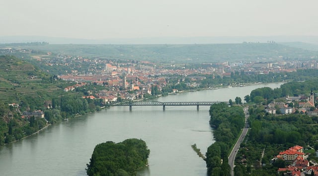 View of Krems at the end of Wachau valley