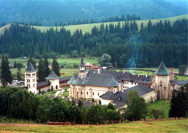 Putna Monastery in Bukovina, the oldest of the medieval churches of Moldavia