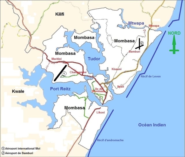 Map of Mombasa's extent.