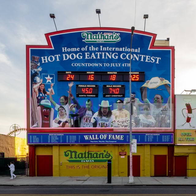 Nathan's Hot Dog Eating Contest countdown clock