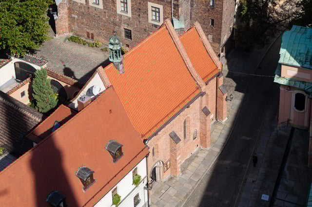 Church of Saint Giles (pl) erected in the 1220s at Ostrów Tumski, the oldest section of Wrocław