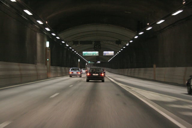 The Södra länken Rv-75 ring road in Stockholm