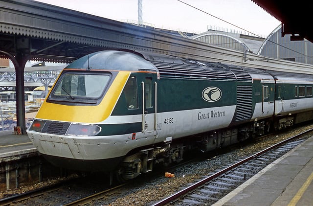 An InterCity 125 as operated by the original Great Western Trains franchise in 1996-1998