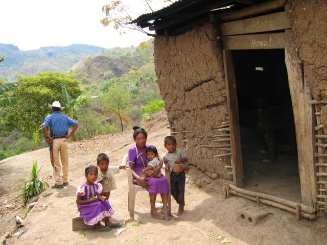 Family in a small mountain village in Honduras