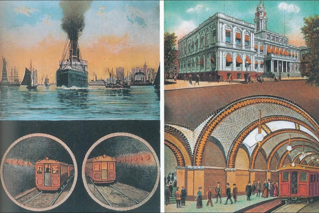 Joralemon Street Tunnel on 1913 postcard, part of the New York City Subway system