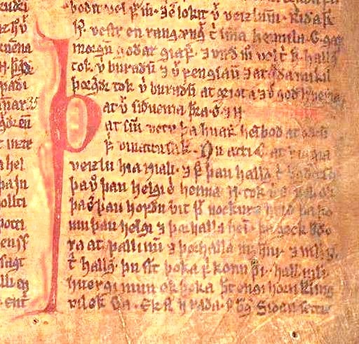 A page of Njáls saga from Möðruvallabók. The sagas are a significant part of the Icelandic heritage