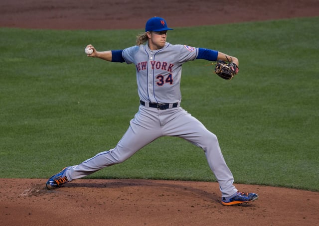 Syndergaard pitching against the Baltimore Orioles on August 19, 2015