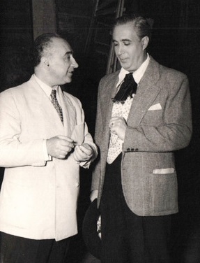 Domingo's father, Plácido Domingo Ferrer (right), with composer Federico Moreno Torroba in Madrid, 1946