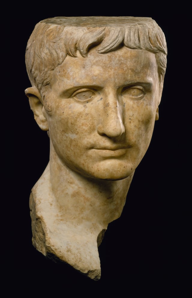 Portraits of Augustus show the emperor with idealized features