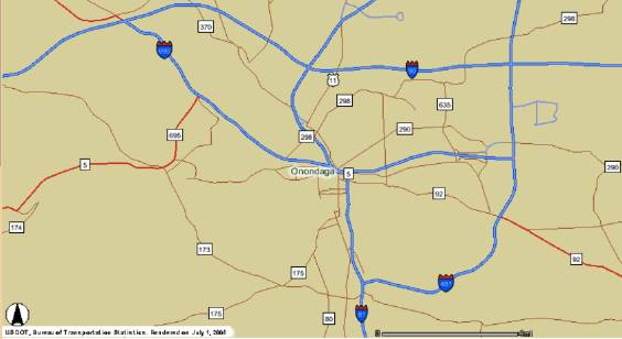Syracuse's four interstate highways link the city with its suburbs and other cities throughout the country.