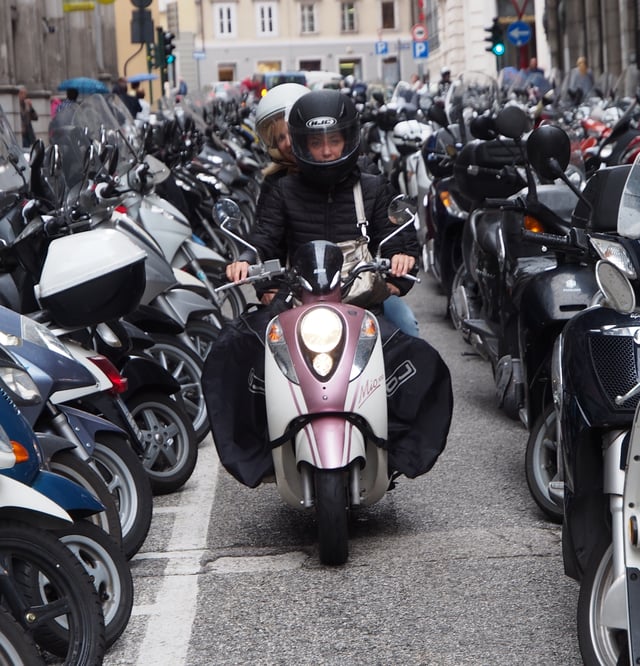 Scooters are heavily used in personal transport in Trieste