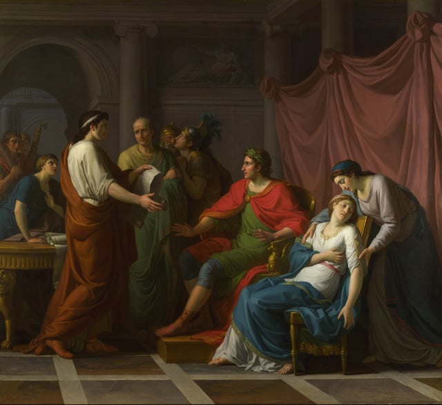 Virgil reading the Aeneid to Augustus and Octavia, by Jean-Joseph Taillasson, 1787