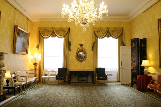 As First Lord of the Admiralty, Churchill's London residency became Admiralty House (music room pictured).