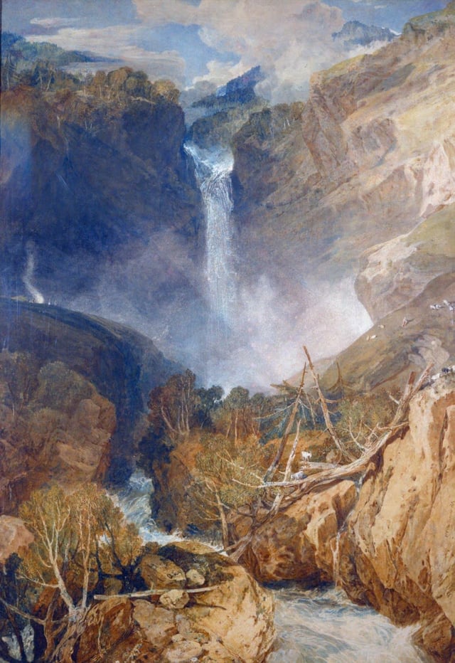 Turner's 1804 watercolour of the Reichenbach Falls, part of the gallery collection.