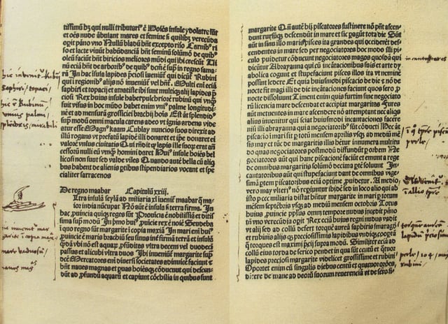 Columbus's copy of The Travels of Marco Polo