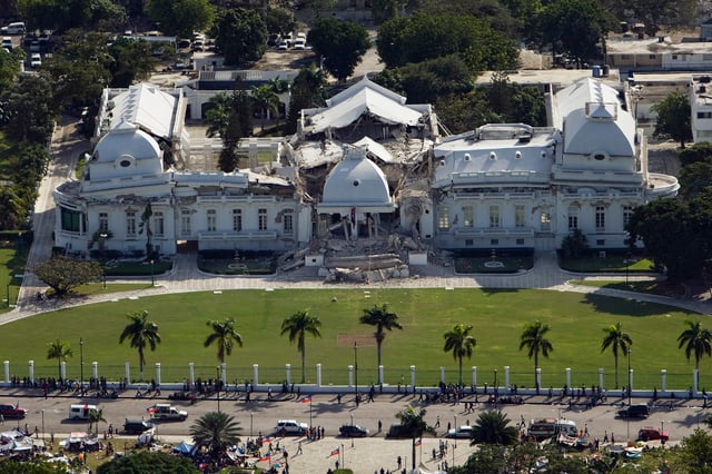 Haitian National Palace destroyed following the 2010 earthquake.