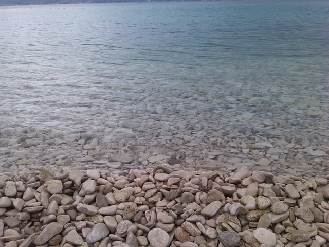 Rocky beach at Brač island, in the Adriatic Sea within Croatia