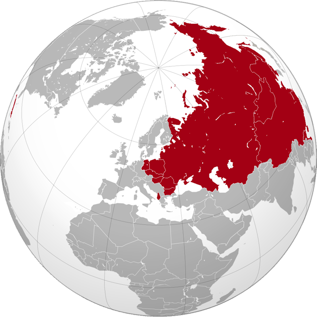 The maximum territorial extent of countries in the world under Soviet influence, after the Cuban Revolution of 1959 and before the official Sino-Soviet split of 1961