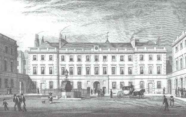 Barts' courtyard in the early 19th century