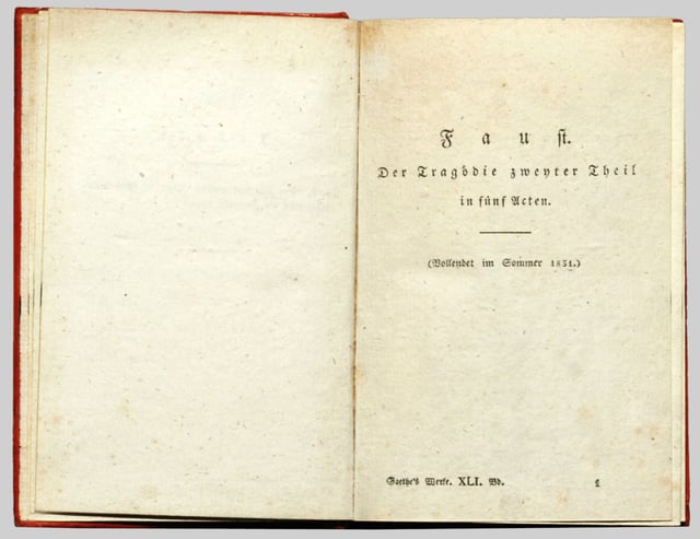 Faust II, first edition, 1832