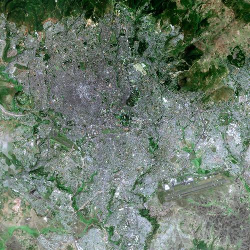 Addis Ababa seen from SPOT satellite