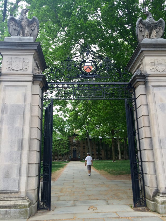 FitzRandolph Gates, which by tradition undergraduates do not exit until graduation