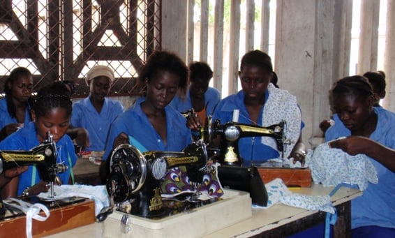 Young women learning to sew, Brazzaville