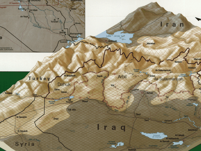 3D map of southern Turkey and northern Iraq