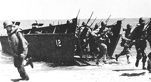 Men disembarking from an LCVP