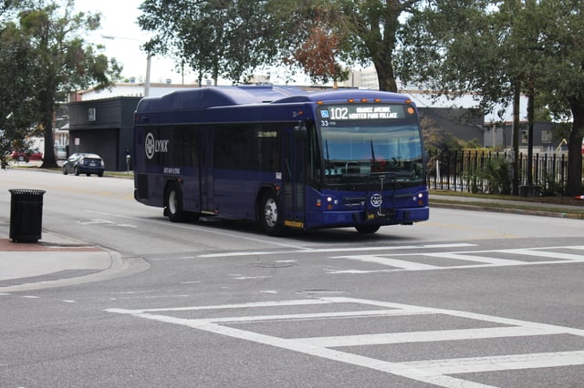 Lynx bus on the Route 102 line in Orlando