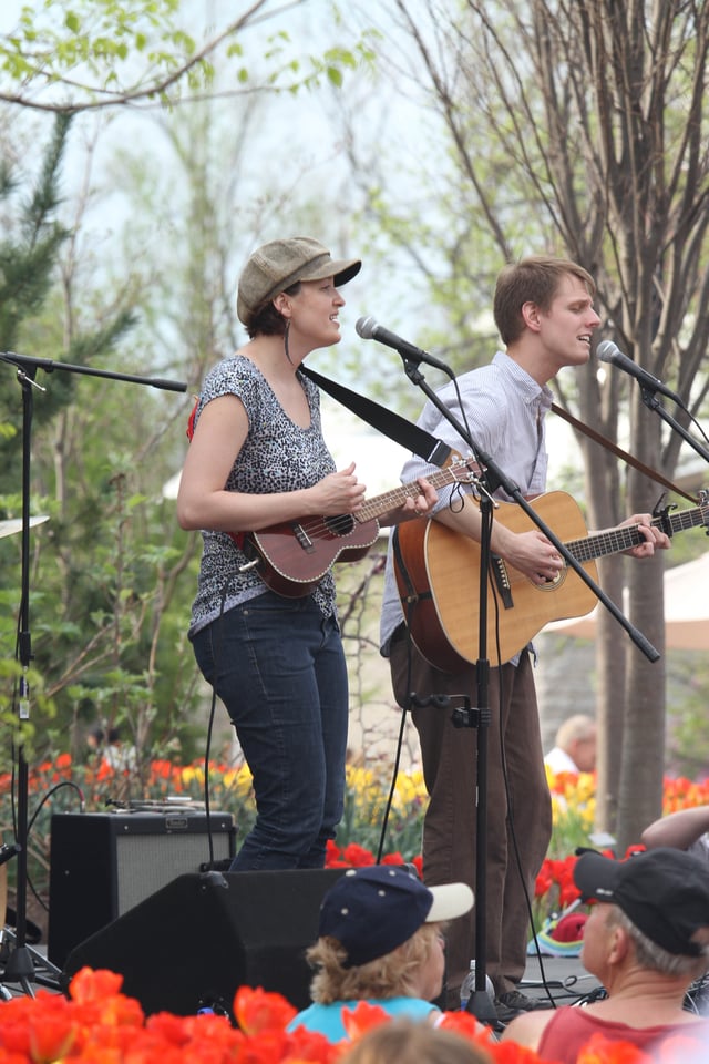 Local folk band Shiny and the Spoon perform at the Cincinnati Zoo and Botanical Garden.