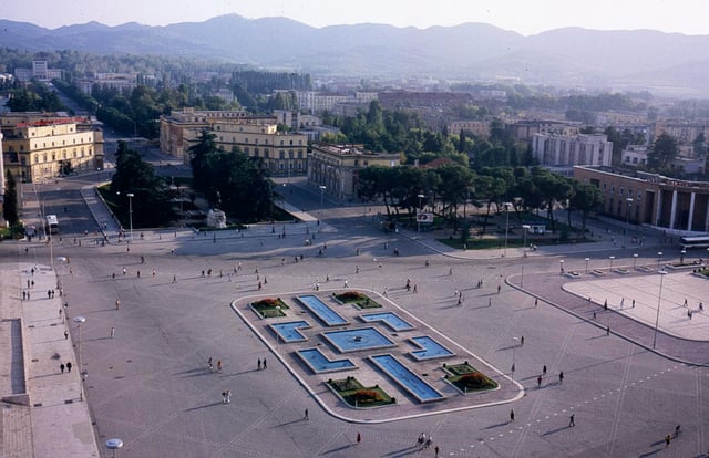 In 1988, the first foreigners were allowed to walk into the car-free Skanderbeg Square in Tirana.