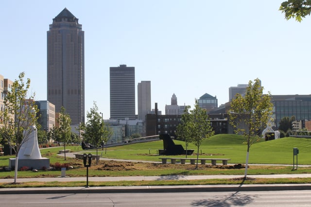 The Pappajohn Sculpture Park in the Downtown's Western Gateway Park plays host to the Des Moines Arts Festival.