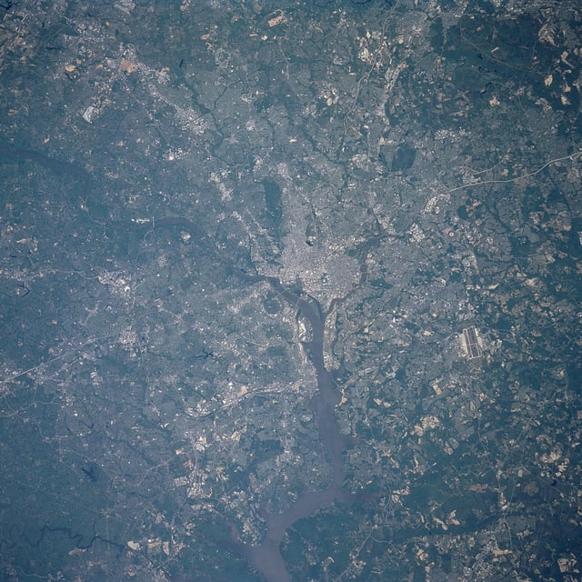 Satellite photo of the Washington metropolitan area