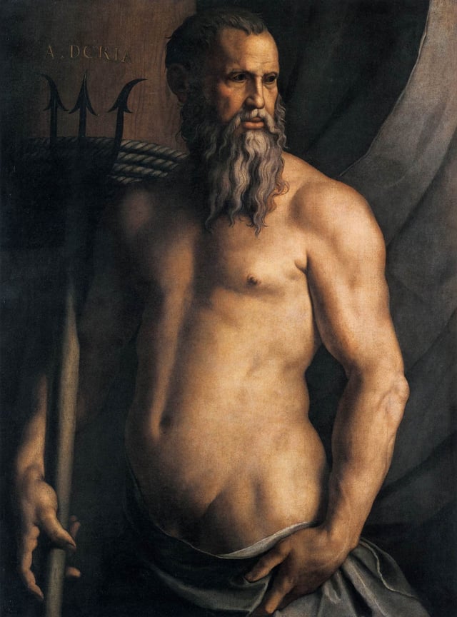 Andrea Doria as the god Poseidon, by Agnolo Bronzino