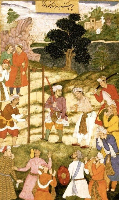 The Execution of Mansur Hallaj. Watercolor from Mughal India circa 1600.