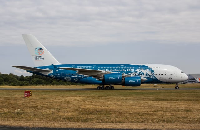 Hi Fly A380 at the 2018 Farnborough Airshow