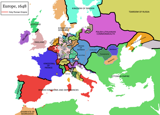 Europe after the Peace of Westphalia in 1648