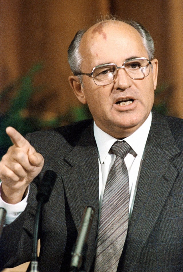Mikhail Gorbachev, the last leader of the CPSU and the Soviet Union, as seen in 1986