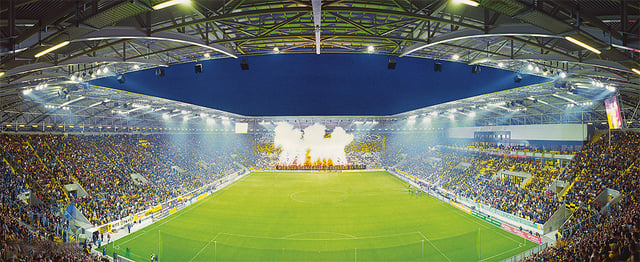The Glücksgas Stadium, the current home of Dynamo Dresden