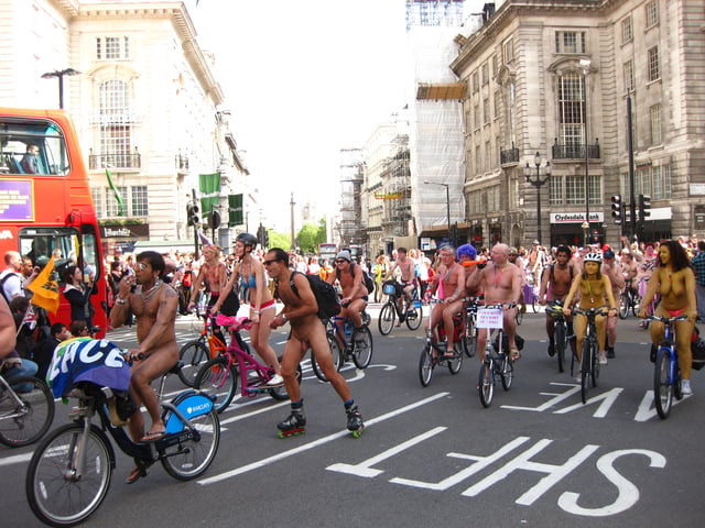 World Naked Bike Ride in London, 2012