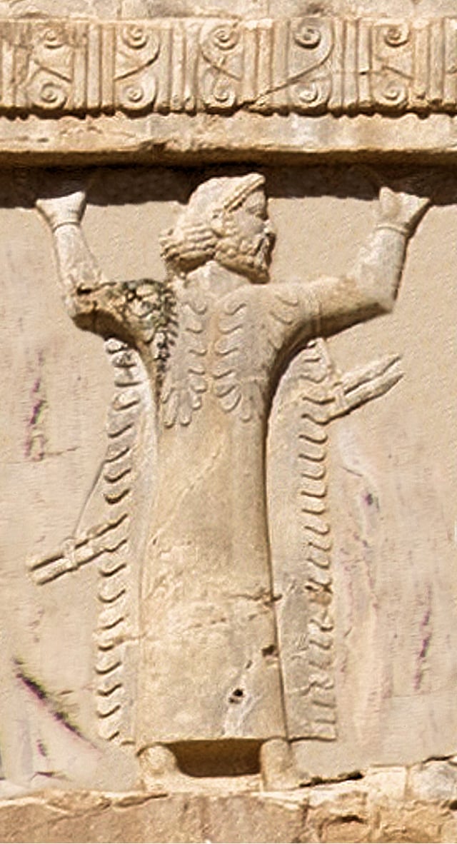 Libyan soldier of the Achaemenid army, circa 480 BCE. Xerxes I tomb relief.