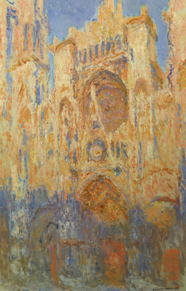 Rouen Cathedral at sunset, 1893, Musée Marmottan Monet. An example of the Rouen Cathedral Series.