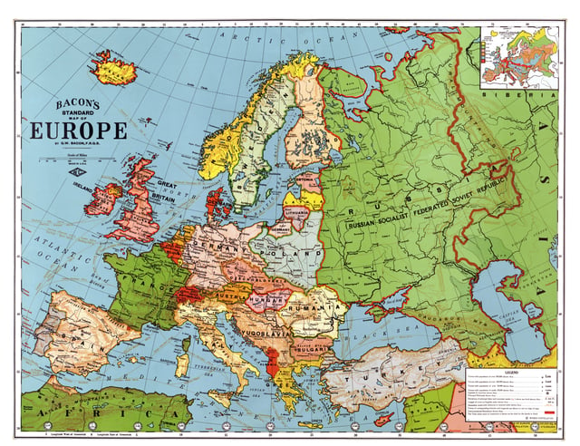 A map of Europe in 1923