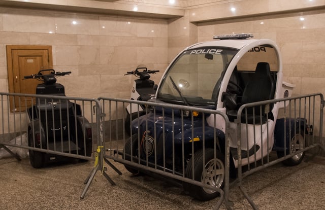 The MTA Police Department uses special vehicles inside the terminal