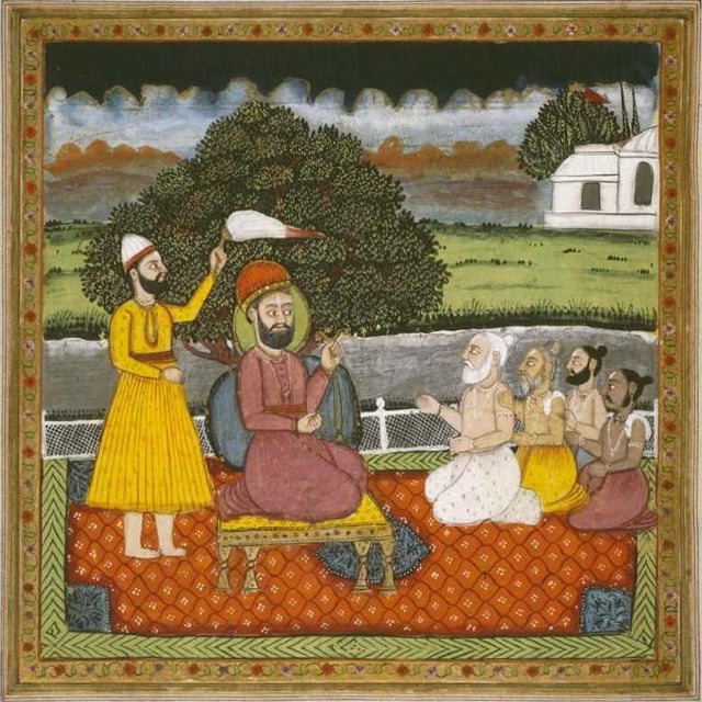 Guru Nanak explaining Sikh teachings to Sadhus